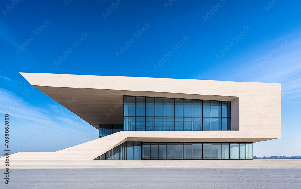 Fototapeta premium Minimalist modern architecture and spatial structure 