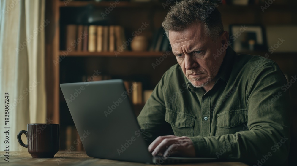 The Man Using Laptop The Man Using Laptop