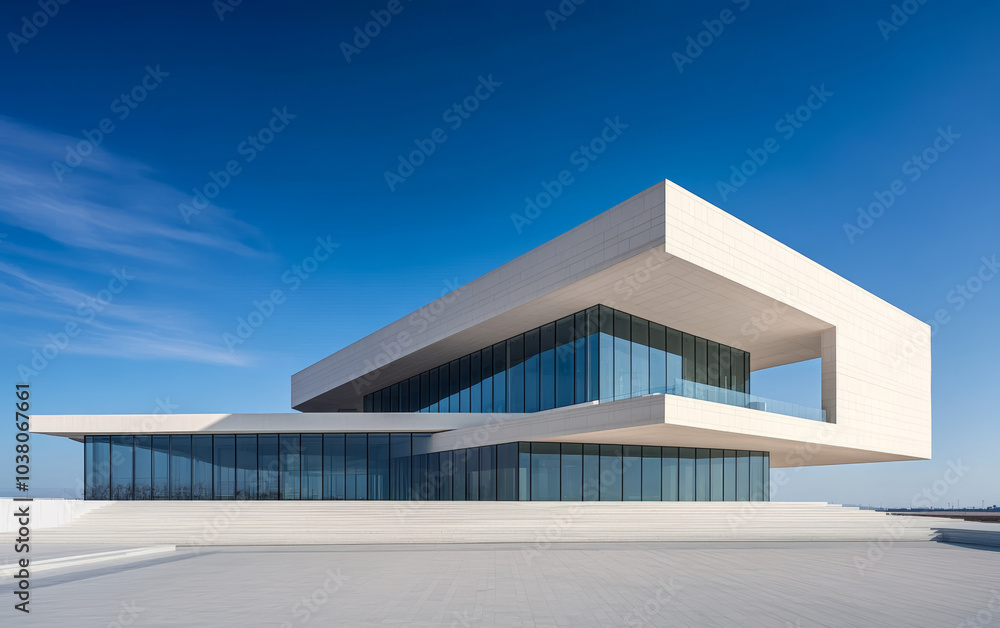 Fototapeta premium Minimalist modern architecture and spatial structure 