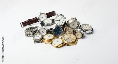 Wallpaper Mural Vintage Watches on White Background Torontodigital.ca