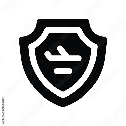 safe flight icon. vector glyph icon for your website, mobile, presentation, and logo design.