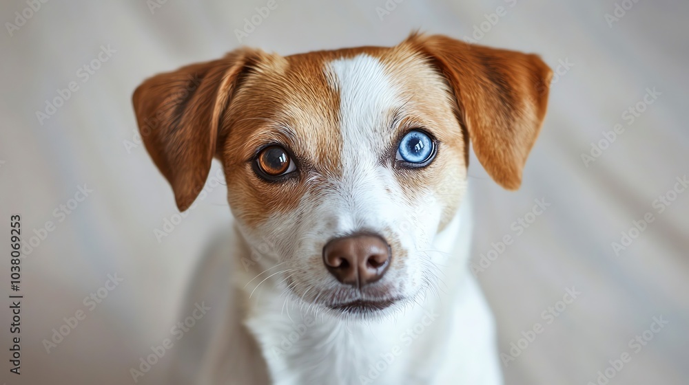 A close-up photo of a dog looking directly at the camera. A close-up photo of a dog looking directly at the camera.