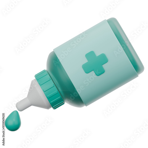 eye drops tube 3D Icon Illustration. Low Poly Style