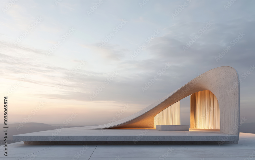 Fototapeta premium Minimalist modern architecture and spatial structure