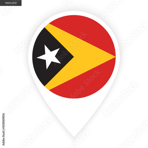 Free Download Timor-Leste marker icon with white border on white background. Timor-Leste pin icon isolated on white background	 - GFXLoad