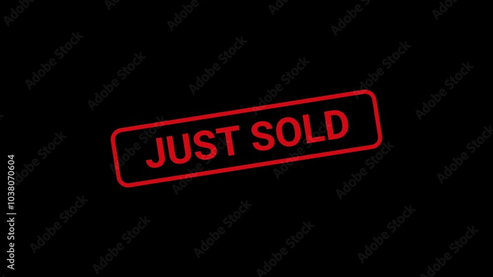 Just sold Text Stamp Animation Just sold Text Stamp Animation