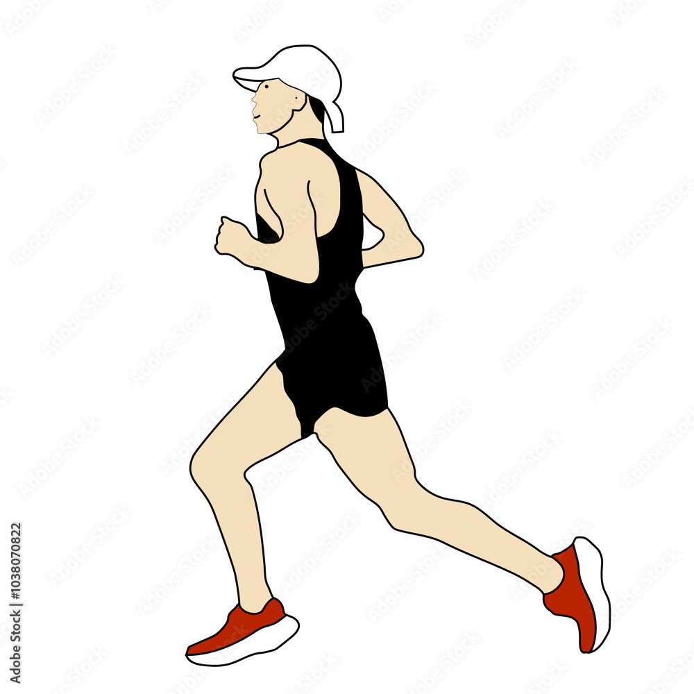 young man with black jersey running Poster Vector illustration young man with black jersey running Poster Vector illustration