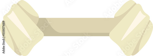 This simple vector illustration of a dog bone chewing treat is isolated on a white background