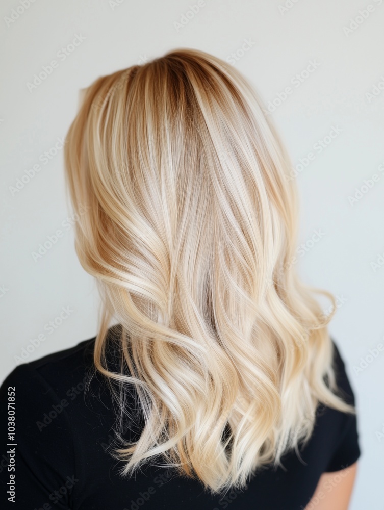 model with Champagne blonde hair color model with Champagne blonde hair color