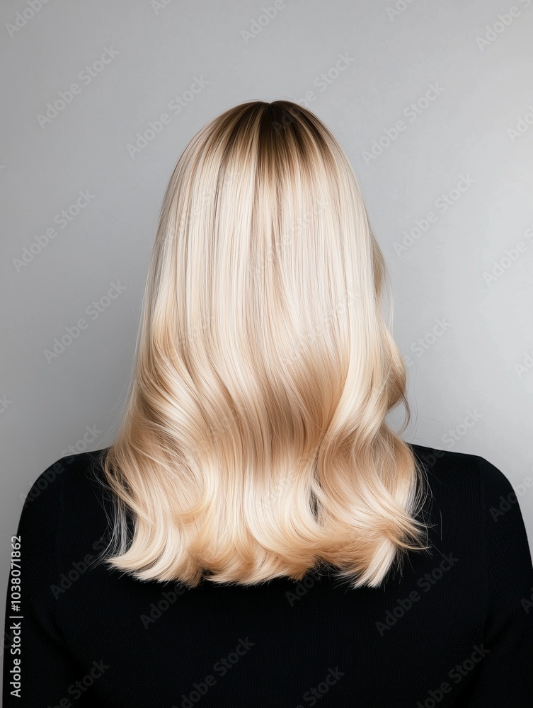 model with Champagne blonde hair color model with Champagne blonde hair color
