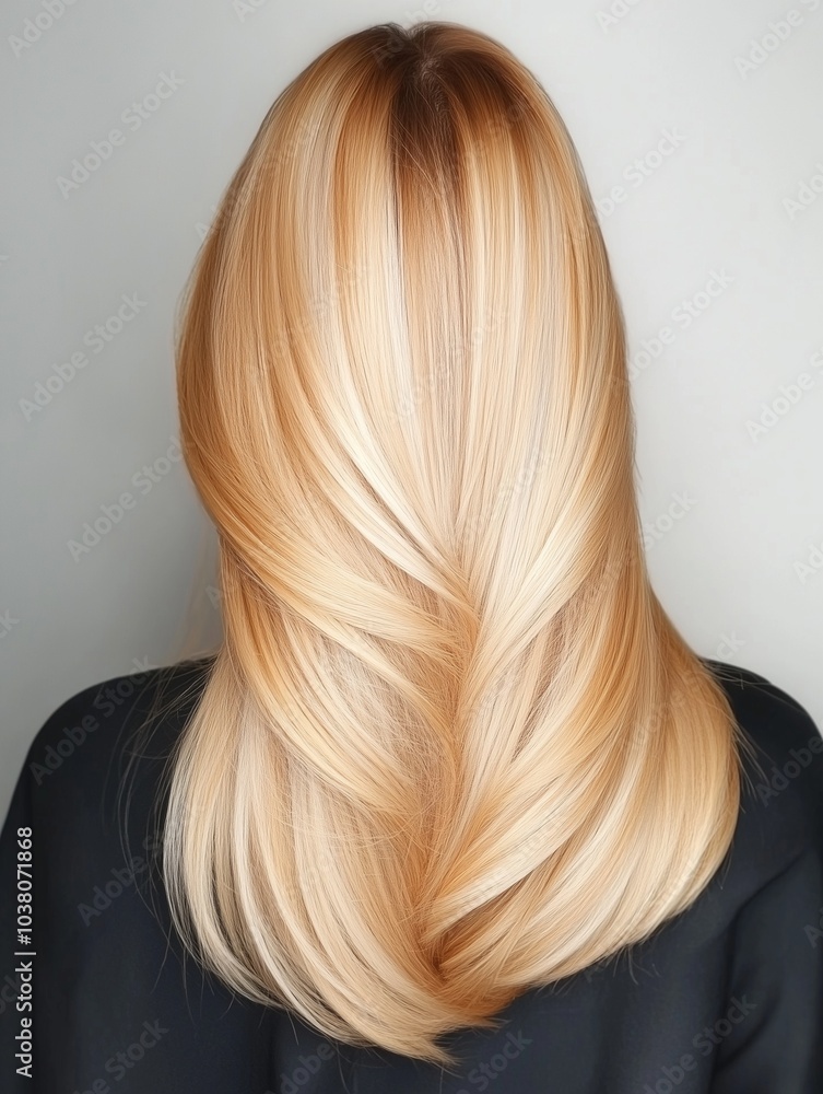 model with Champagne blonde hair color model with Champagne blonde hair color