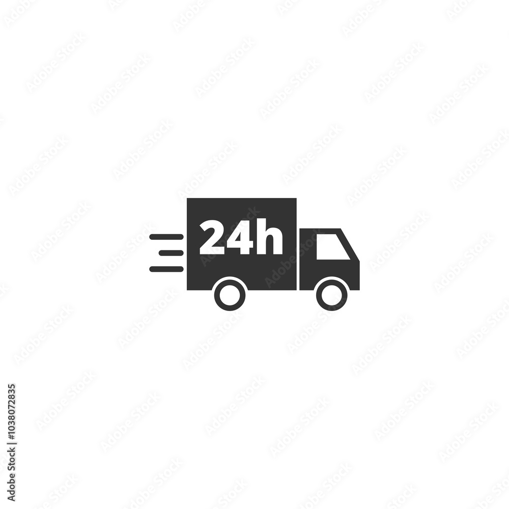 Naklejka premium Delivery service sign. Delivery by car or truck icon isolated on transparent background