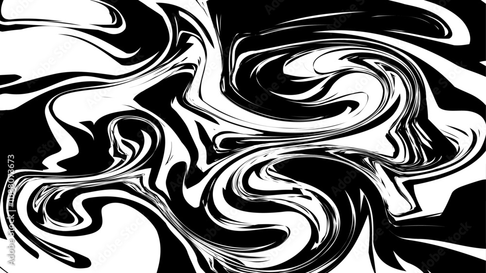 Fototapeta premium 白と黒のマーブル模様の背景素材 Black and white marble pattern background material vector