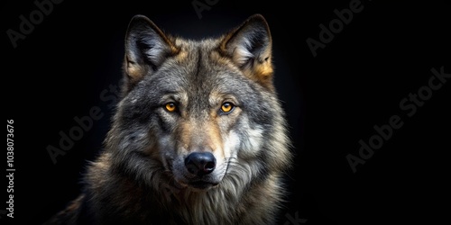 A Wolf's Gaze, Reflecting the Wildness of Nature, Captured in a Moment of Intense Focus