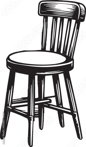 "Modern Stool Design Vector" A stylish wooden stool design, carefully crafted to provide a realistic and detailed look. ideal for architectural visualization, product designs, and marketing materials.