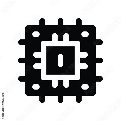 microchip icon. vector glyph icon for your website, mobile, presentation, and logo design.