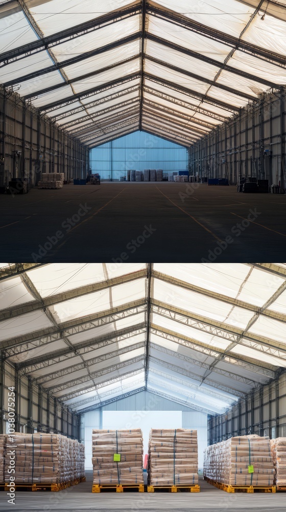 Warehouse with Metal Frame