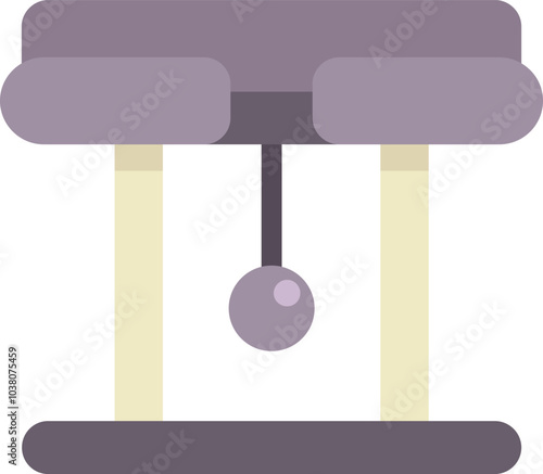 Simple flat vector illustration of a scratching post for cats, isolated on white background
