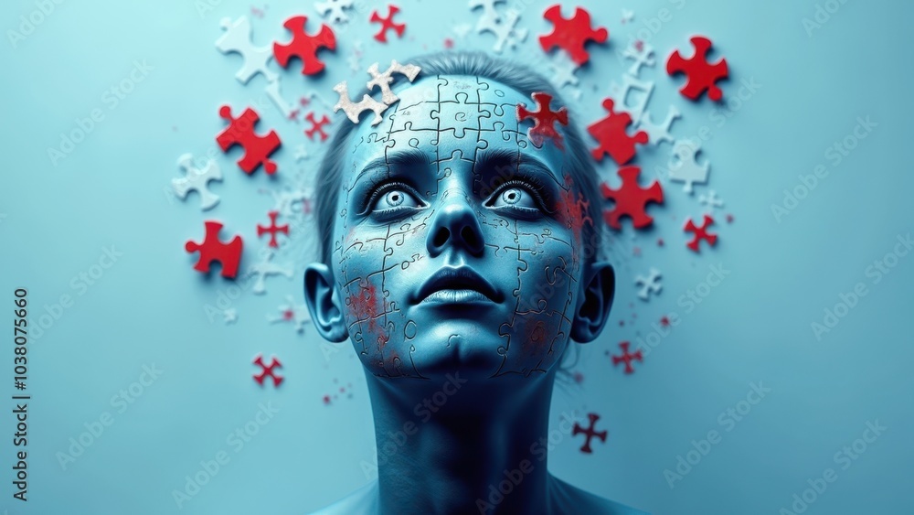 Conceptual Art Representation of Puzzle and Identity Conceptual Art Representation of Puzzle and Identity