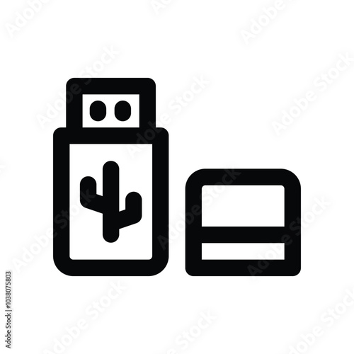 flash disk icon. vector line icon for your website, mobile, presentation, and logo design.