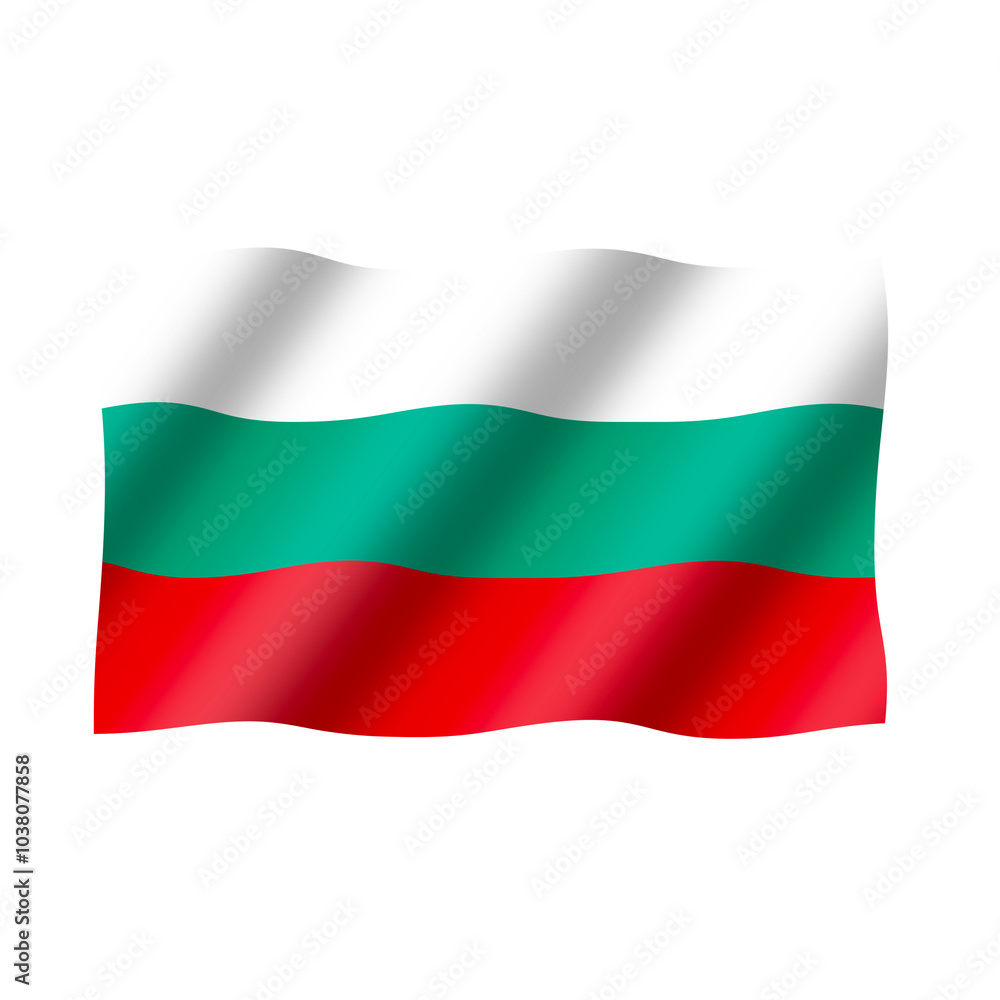 The national flag of bulgaria is flying beautifully The national flag of bulgaria is flying beautifully