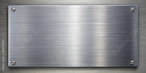 Brushed Metal Plate on Wood Background