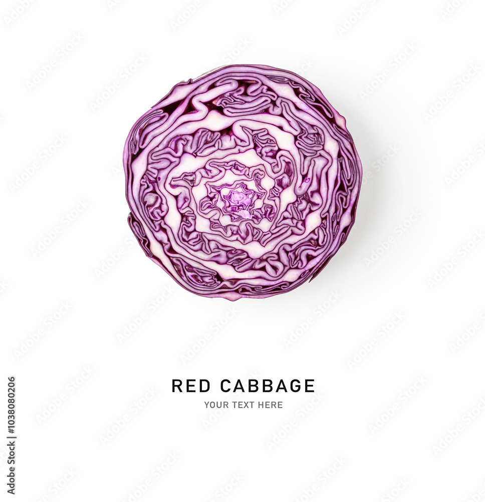 Fresh red cabbage slice isolated on white background photography. Fresh red cabbage slice isolated on white background photography.