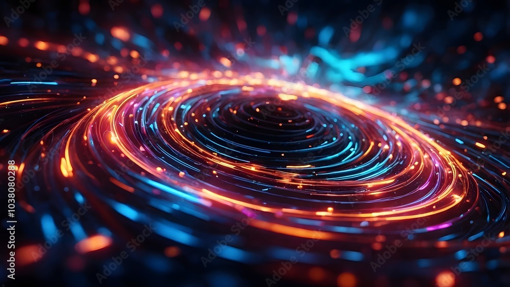 Colorful Circular Light Patterns Create a Stunning Abstract Design With Glowing Elements in a Dark Background Colorful Circular Light Patterns Create a Stunning Abstract Design With Glowing Elements in a Dark Background