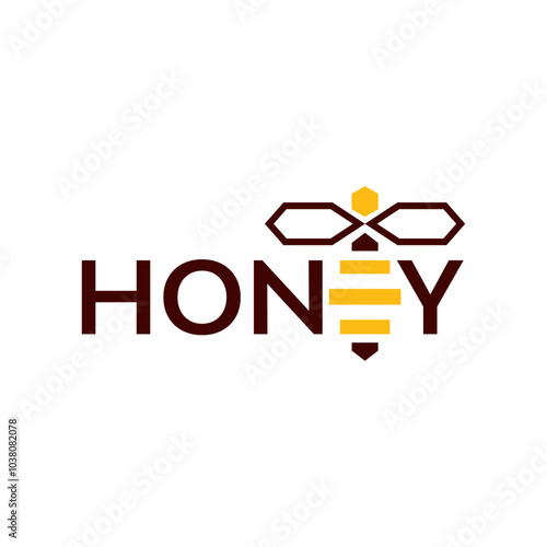 honey bee typography logo vector eps