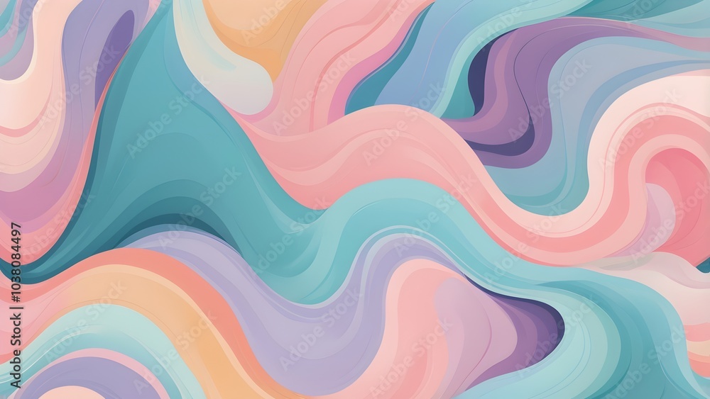 Fototapeta premium Abstract Colorful Shapes in Harmony Representing Gender Fluidity
