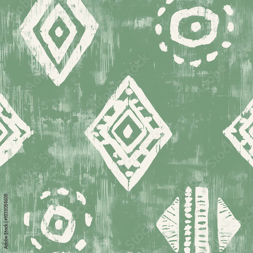 background abstract Sage Green Boho Mud Cloth Pattern
