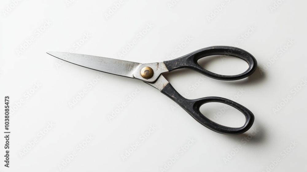 Gardening scissors with black handles isolated on white background. Generative AI Gardening scissors with black handles isolated on white background. Generative AI