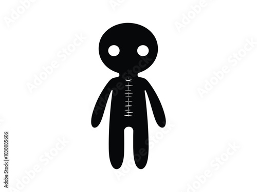 Voodoo Doll Silhouette Halloween Clipart for Creative Projects