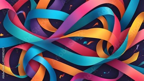 Wallpaper Mural Abstract Flowing Ribbons of Color Representing Unity in Motion Torontodigital.ca