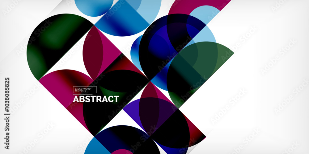 Minimal geometric abstract background. Circle square and triangle design. Trendy techno business template for wallpaper, banner, background or landing Minimal geometric abstract background. Circle square and triangle design. Trendy techno business template for wallpaper, banner, background or landing