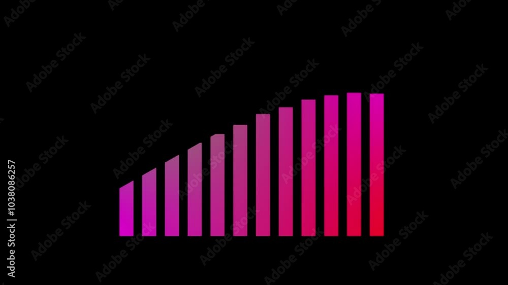Business lost bar chart, business cost isolated animated business graph showing arrow growth black background Business lost bar chart, business cost isolated animated business graph showing arrow growth black background