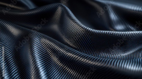 Sleek Black Carbon Fiber Weave: Photorealistic Digital Background with Glossy Highlights for Automotive and Sports Equipment Marketing. Ultra-Detailed and 8K Resolution.