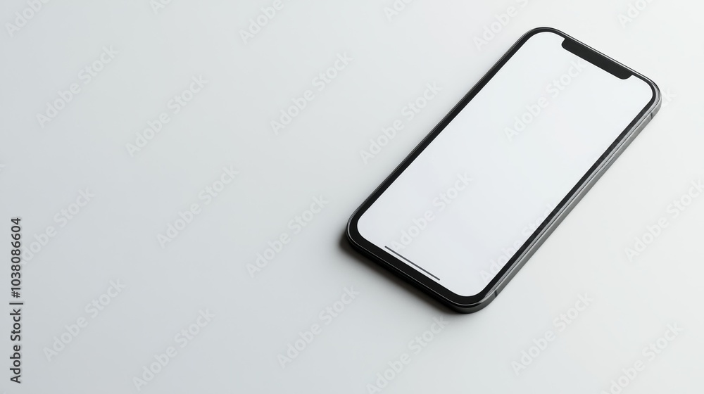 Modern Smartphone on White Background Minimalist Technology Display. Generative AI Modern Smartphone on White Background Minimalist Technology Display. Generative AI