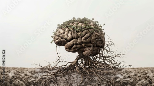 a surrealistic interpretation of the human brain as a cosmic symphony, with neurons firing in synchrony to create a harmonious melody of thought and perception