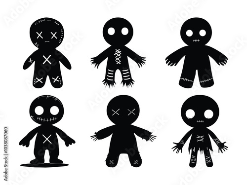 Voodoo Doll Silhouette Halloween Clipart for Creative Projects