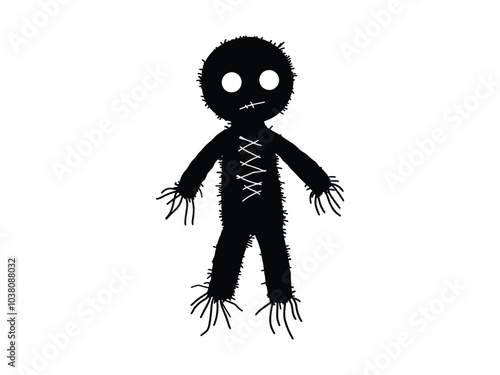 Voodoo Doll Silhouette Halloween Clipart for Creative Projects