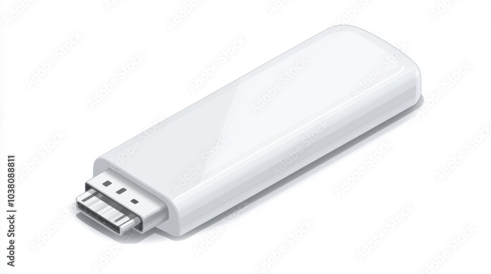 Minimalistic White USB Flash Drive Isolated on a White Background – High-Quality Stock Photo for Technology and Gadget Marketing. Generative AI Minimalistic White USB Flash Drive Isolated on a White Background – High-Quality Stock Photo for Technology and Gadget Marketing. Generative AI