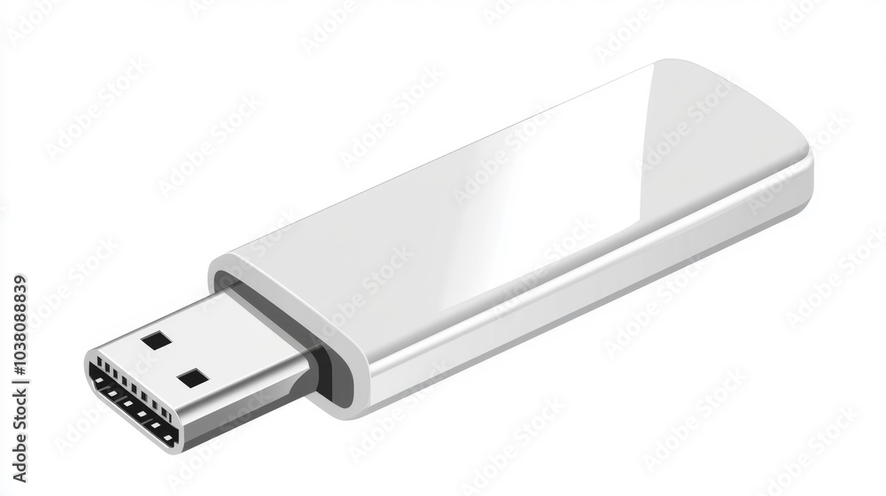 Minimalist USB flash drive in sleek white design ideal for modern tech gadgets and digital storage solutions for everyday use. Generative AI Minimalist USB flash drive in sleek white design ideal for modern tech gadgets and digital storage solutions for everyday use. Generative AI
