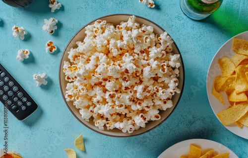 A fun evening of snacks and drinks during a sports viewing party at home