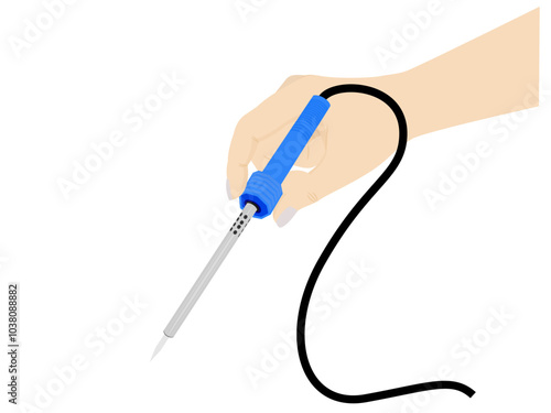 Electric soldering machine on a white background.