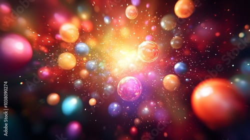Vibrant cosmic exploration unraveling the mysteries of colorful spheres in an expansive universe