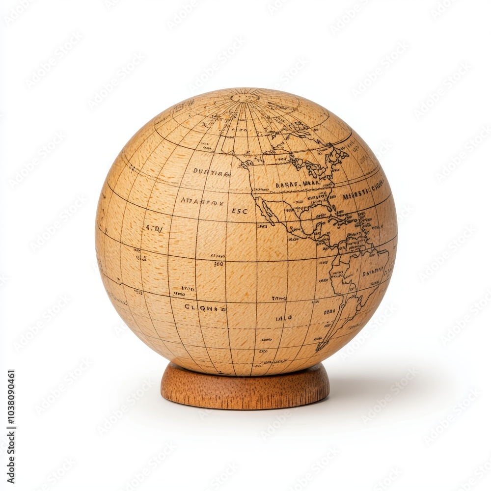 Simple Wooden Globe on Stand Simple Wooden Globe on Stand