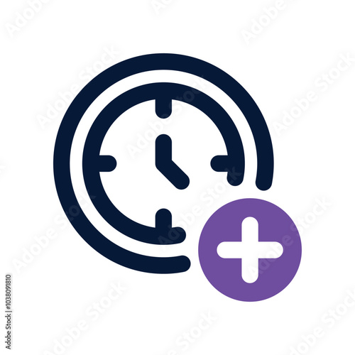 overtime icon. vector dual tone icon for your website, mobile, presentation, and logo design.