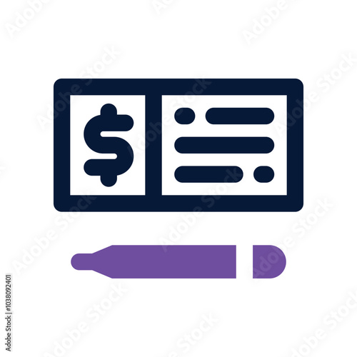 bank check icon. vector dual tone icon for your website, mobile, presentation, and logo design.