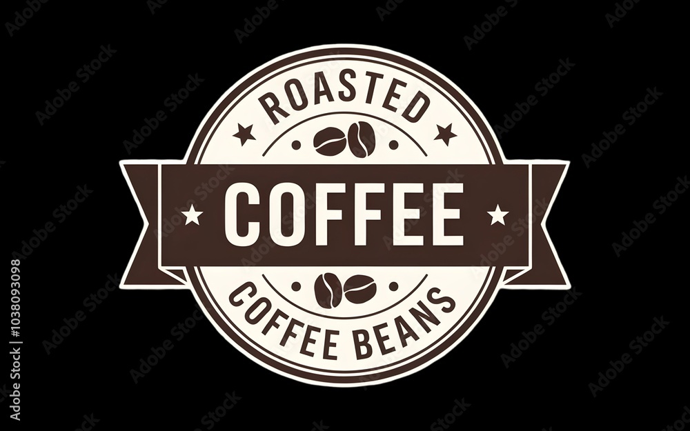 Obraz premium vector illustration of a high-quality coffee brown sticker with the text 